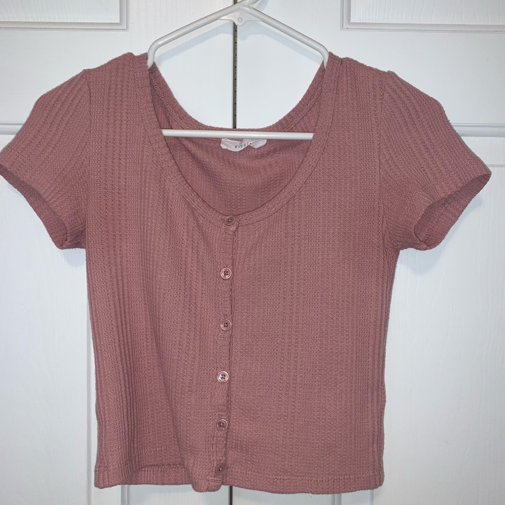 Pink button down shirt